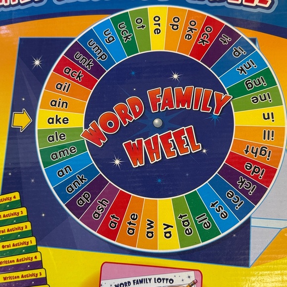 LAKESHORE WORD FAMILY ACTIVITY WHEEL 20 ACTIVITY CARDS SPELLING PATTERNS AGES 6+ - Picture 2 of 9